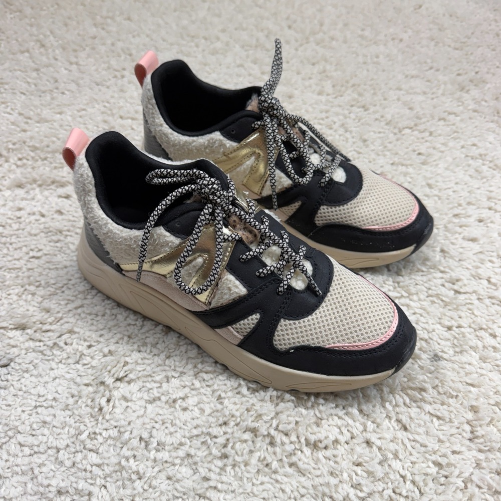 POSH By Poelman Womens Faux Fur Metallic Sneakers EU 39 US 8.5-9